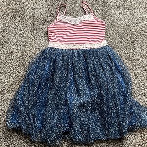 Zunie Red white and blue lace & tulle skirted dress